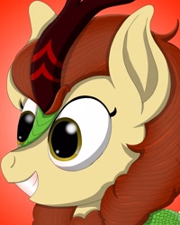 Size: 2000x2500 | Tagged: safe, artist:thevintagepone, autumn blaze, kirin, female, horn, simple background, solo