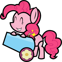 Size: 1629x1627 | Tagged: safe, artist:urpleb3atin, pinkie pie, earth pony, pony, crossover, paper mario, party cannon, simple background, solo, style emulation, transparent background