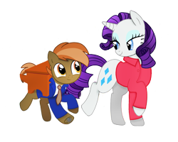 Size: 1417x1134 | Tagged: safe, artist:zoruanna, edit, editor:button splash, button mash, rarity, pony, unicorn, collaboration, buttonbetes, colt, cute, female, heart mark, love, male, mare, movie reference, piano, punch drunk love, rarimash, shipping, simple background, straight, straight shota