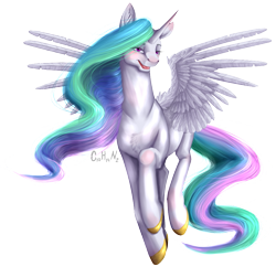 Size: 883x854 | Tagged: safe, artist:bruised, princess celestia, alicorn, pony, bedroom eyes, bust, chest fluff, female, looking at you, mare, open mouth, portrait, raised hoof, simple background, solo, spread wings, transparent background