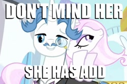 Size: 472x316 | Tagged: safe, derpibooru import, fancypants, fleur-de-lis, add, attention deficit disorder, canterlot, meme