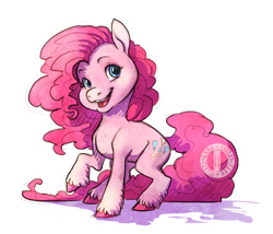 Size: 1050x898 | Tagged: safe, artist:turtle-arts, pinkie pie, earth pony, pony, female, mare, simple background, solo, white background