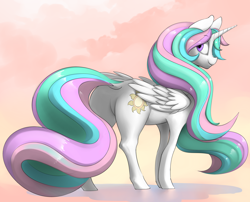 Size: 2500x2024 | Tagged: safe, artist:dimfann, princess celestia, alicorn, pony, dock, plot, solo