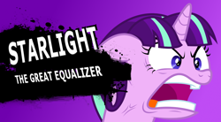 Size: 1024x564 | Tagged: safe, edit, starlight glimmer, pony, the cutie map, angry, cross-popping veins, equality, faic, meme, quiet, ragelight glimmer, simple background, solo, super smash bros., this will end in communism, this will end in gulag, this will end in tears, vector, vein, vein bulge, yelling