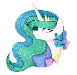 Size: 1965x1913 | Tagged: safe, artist:mp-printer, princess celestia, alicorn, pony, bust, female, mare, portrait, simple background, solo, transparent background