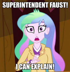 Size: 385x400 | Tagged: safe, edit, edited screencap, screencap, princess celestia, principal celestia, equestria girls, friendship games, image macro, meme, simpsons did it, the simpsons