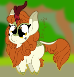 Size: 1605x1664 | Tagged: safe, artist:puperhamster, autumn blaze, kirin, sounds of silence, simple background