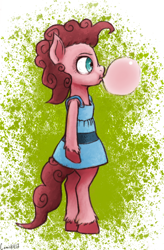 Size: 464x709 | Tagged: safe, artist:comickit, pinkie pie, anthro, bubblegum, solo