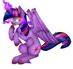 Size: 3500x3300 | Tagged: safe, artist:shyshyoctavia, derpibooru import, twilight sparkle, twilight sparkle (alicorn), alicorn, pony, corrupted, corrupted twilight sparkle, dark magic, female, magic, mare, simple background, solo, sombra eyes, transparent background, unshorn fetlocks