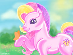 Size: 1280x960 | Tagged: safe, artist:pinkieposh, fluttershy, butterfly, pegasus, pony, g3, female, mare