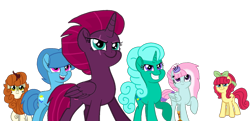 Size: 1920x932 | Tagged: safe, alternate version, artist:徐詩珮, autumn blaze, fizzlepop berrytwist, glitter drops, kerfuffle, spring rain, tempest shadow, torque wrench, alicorn, earth pony, pegasus, pony, unicorn, rainbow roadtrip, alicornified, alternate mane six, alternate universe, background removed, base used, eye scar, female, horn, mare, race swap, scar, simple background, transparent background