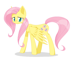 Size: 666x550 | Tagged: safe, artist:bigmoon206, fluttershy, pegasus, pony, looking at you, pixel art, simple background, solo, spread wings, unhappy, white background