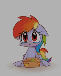 Size: 800x1000 | Tagged: safe, artist:joycall6, derpibooru import, rainbow dash, pegasus, pony, begging, crying, cute, floppy ears, poverty, solo