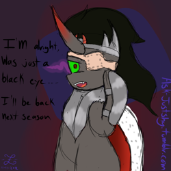 Size: 800x800 | Tagged: safe, artist:flailingandflailing, derpibooru import, king sombra, pony, unicorn, the crystal empire, 30 minute art challenge, eyepatch