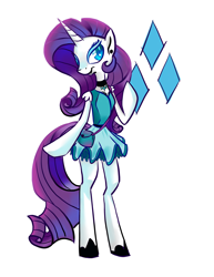 Size: 2550x3300 | Tagged: safe, artist:okapifeathers, rarity, anthro, unguligrade anthro, clothes, dress, purse, simple background, solo