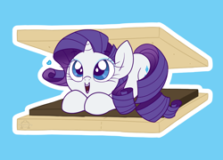 Size: 1028x740 | Tagged: safe, artist:sweetfilthyfun, rarity, pony, unicorn, cute, female, food, heart, marshmallow, open mouth, rarara, raribetes, rarity is a marshmallow, s'mores, solo