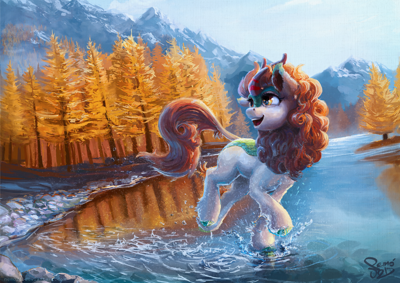 800px x 566px - 1215028 - safe, artist:nemo2d, autumn blaze, kirin, sounds of silence,  awwtumn blaze, beautiful, cute, featured image, female, forest, golden  eyes, looking back, open mouth, river, scenery, scenery porn, smiling,  solo, splashing, technical