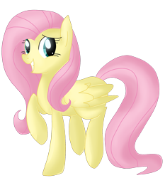 Size: 1400x1500 | Tagged: safe, artist:deerkittens, fluttershy, pegasus, pony, female, mare, pink mane, solo, yellow coat