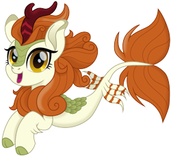 Size: 1643x1500 | Tagged: safe, artist:cloudyglow, autumn blaze, seapony (g4), awwtumn blaze, cute, female, movie accurate, seaponified, seapony autumn blaze, simple background, smiling, solo, species swap, transparent background