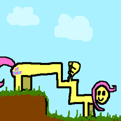 Size: 300x300 | Tagged: safe, artist:sandwich, fluttershy, pegasus, pony, pun, solo, visual pun, wat