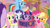 Size: 1366x768 | Tagged: safe, screencap, applejack, fluttershy, pinkie pie, rainbow dash, rarity, spike, starlight glimmer, twilight sparkle, twilight sparkle (alicorn), alicorn, dragon, earth pony, pegasus, pony, unicorn, the last problem, album, awww, banner, book, clothes, crown, dress, flag, flying, glad, happy, heartwarming, jewelry, levitation, magic, mane seven, mane six, offscreen character, princess, regalia, telekinesis