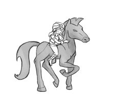 Size: 800x600 | Tagged: safe, sunset shimmer, horse, human, clothes, female, sketch