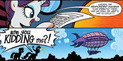 Size: 1260x624 | Tagged: safe, artist:brendahickey, idw, maud pie, rarity, pony, unicorn, spoiler:comic, spoiler:comicff29, airship