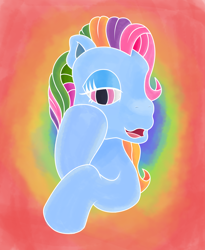 Size: 1800x2200 | Tagged: safe, derpibooru import, rainbow dash, rainbow dash (g3), g3, bust, looking at you, solo