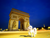 Size: 1600x1200 | Tagged: safe, artist:kooner-cz, artist:ojhat, derpibooru import, fleur-de-lis, arc de triomphe, blurry, france, irl, night, photo, ponies in real life, pose, shadow, solo, street, vector