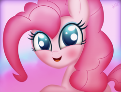 Size: 1415x1080 | Tagged: safe, artist:vipeydashie, pinkie pie, earth pony, pony, female, mare, pink coat, pink mane, simple background, solo