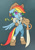 Size: 2894x4093 | Tagged: safe, artist:yunlongchen, derpibooru import, rainbow dash, pegasus, pony, bipedal, boots, ear piercing, earring, female, grin, hat, jewelry, looking at you, mare, piercing, pirate, pirate hat, shoes, smiling, sword, weapon