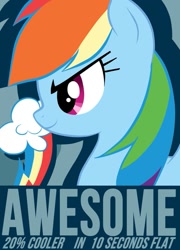 Size: 759x1052 | Tagged: safe, derpibooru import, rainbow dash, pegasus, pony, 10 seconds flat, 20% cooler, awesome, caption, cutie mark, text