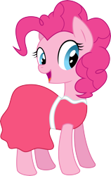 Size: 5000x7900 | Tagged: safe, artist:missbeigepony, pinkie pie, earth pony, pony, absurd resolution, clothes, dress, pink, simple background, solo, transparent background, vector