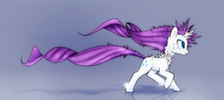 Size: 1280x572 | Tagged: safe, artist:acacia-and-lilac, rarity, crystal pony, pony, unicorn, female, horn, mare, purple mane, solo, white coat