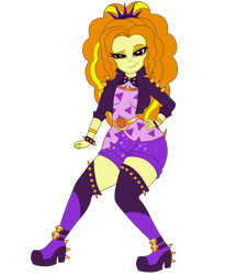 Size: 1900x2100 | Tagged: safe, artist:mashoart, adagio dazzle, better together, equestria girls, find the magic, bracelet, clothes, female, jacket, jewelry, leather jacket, shorts, simple background, solo, spiked headband, spiked wristband, thick, thighs, transparent background, wide hips, wristband