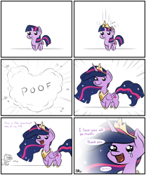 Size: 1600x1920 | Tagged: safe, artist:glimglam, princess twilight 2.0, starlight glimmer, twilight sparkle, twilight sparkle (alicorn), alicorn, pony, unicorn, the last problem, age progression, beady eyes, comic, crown, crying, cute, dialogue, happy birthday mlp:fim, jewelry, mlp fim's ninth anniversary, older, older twilight, regalia, smiling, twiabetes, yes homo