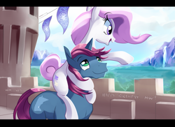 Size: 1237x900 | Tagged: safe, artist:gsphere, derpibooru import, fleur-de-lis, oc, unicorn, minnesota, riding