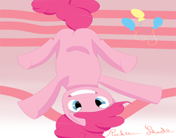 Size: 1260x990 | Tagged: safe, artist:ricktin, pinkie pie, earth pony, pony, medium, poster, upside down