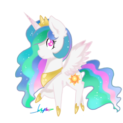 Size: 1000x1000 | Tagged: safe, artist:wintaura, princess celestia, alicorn, pony, chibi, cute, cutelestia, princess, solo, sticker