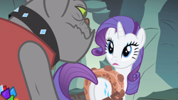 Size: 1280x720 | Tagged: safe, screencap, rarity, rover, pony, unicorn, a dog and pony show, female, mare, plot