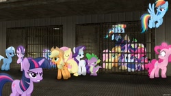 Size: 960x540 | Tagged: dead source, safe, artist:alanshimuratyli, edit, applejack, fluttershy, pinkie pie, princess twilight 2.0, rainbow dash, rarity, spike, starlight glimmer, twilight sparkle, twilight sparkle (alicorn), alicorn, dragon, earth pony, pegasus, pony, unicorn, the last problem, bad edit, bait, downvote bait, drama bait, duality, irl, jail, mane six, older, older applejack, older fluttershy, older mane six, older pinkie pie, older rainbow dash, older rarity, older spike, older starlight glimmer, older trixie, older twilight, op is a cuck, op is trying to start shit, op is trying to start shit so badly that it's kinda funny, op isn't even trying anymore, photo, ponies in real life, prison, self ponidox, the ride never ends, winged spike