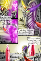 Size: 1100x1648 | Tagged: safe, artist:bonaxor, derpibooru import, king sombra, pony, unicorn, comic:corruption, comic, crystal