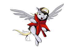 Size: 6000x4000 | Tagged: safe, artist:madgehog, derpy hooves, pegasus, pony, christmas, christmas star, colored, delivery, derp, female, happy, holiday, looking at you, mail, mare, new year, wings