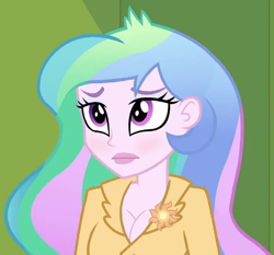 Size: 726x676 | Tagged: safe, edit, edited screencap, editor:ah96, screencap, princess celestia, principal celestia, equestria girls, friendship games, breast edit, breasts, cleavage, cropped, female, princess breastia, sexy, solo