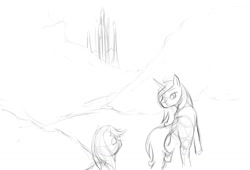 Size: 1089x740 | Tagged: safe, artist:raithial, derpibooru import, fleur-de-lis, pony, unicorn, crystal empire, sketch