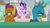 Size: 1280x720 | Tagged: safe, screencap, gallus, smolder, starlight glimmer, pony, unicorn, student counsel, angry, bracelet, hand on cheek, jewelry, sofa, starlight's office