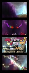 Size: 700x1748 | Tagged: safe, artist:uc77, derpibooru import, apple bloom, king sombra, scootaloo, sweetie belle, pony, umbrum, bipedal, comic, crossover, ghostbusters