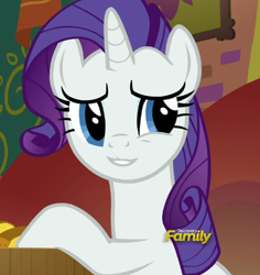 Size: 445x471 | Tagged: safe, edit, edited screencap, screencap, rarity, pony, unicorn, spice up your life, cropped, discovery family logo, inverted mouth, lip bite