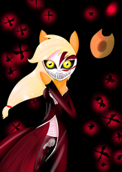 Size: 1024x1448 | Tagged: safe, artist:lucitfandmlp, applejack, anthro, bleach (manga), crossover, mask, solo