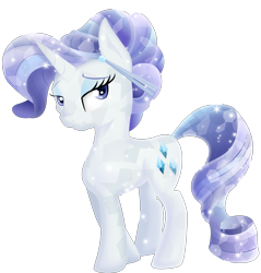 Size: 3000x3137 | Tagged: safe, artist:theshadowstone, rarity, crystal pony, pony, unicorn, crystal rarity, crystallized, solo, sparkles